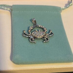 Silver Crab Pendant & pouch